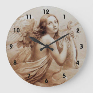 ANGEL PLAYING LYRA OVER THE CLOUDS GROßE WANDUHR