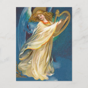 Angel Playing Music On A Harp Postkarte