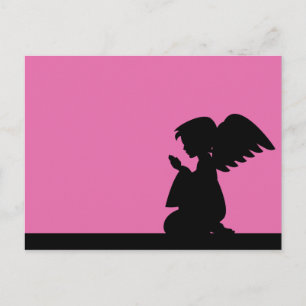 Angel Postkarte in Silhouette