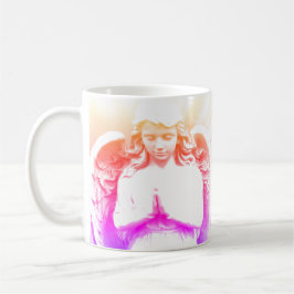 Angel Praying Pink Lila Orange Spiritual Kaffeetasse