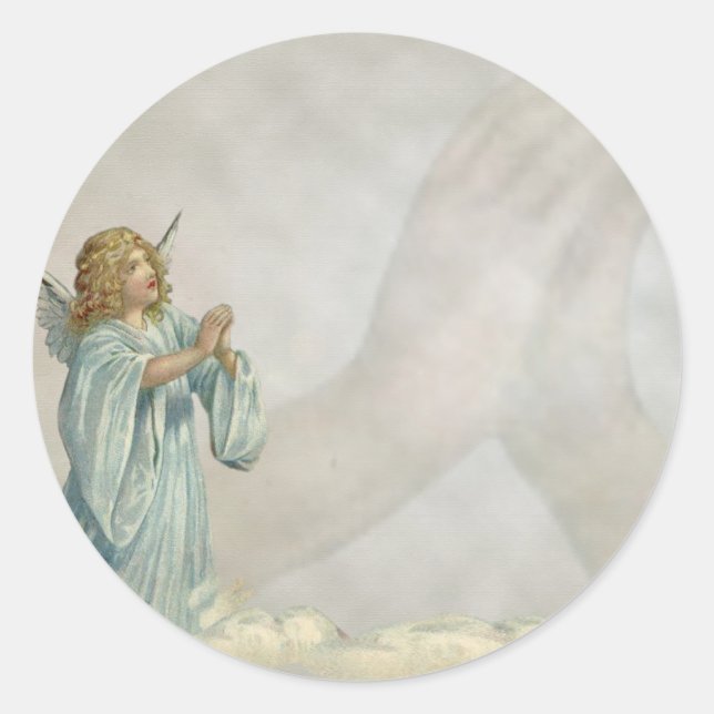 ANGEL PRAYING RUNDER AUFKLEBER (Vorderseite)