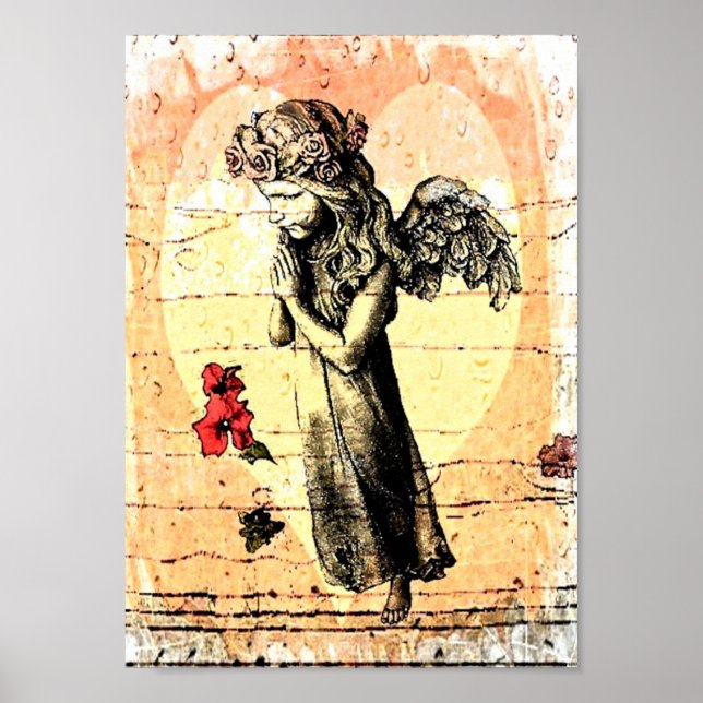 Angel Praying und Herz Poster (Vorne)