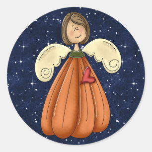 Angel Pumpkin Fall Stickers