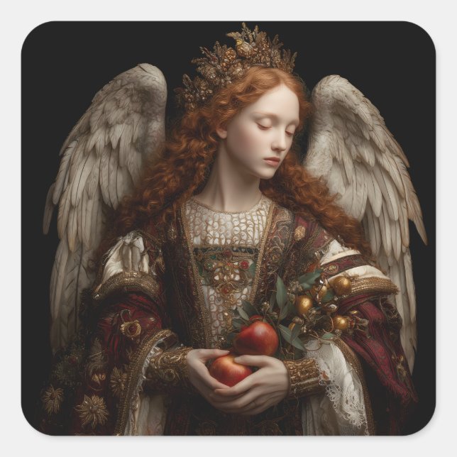 Angel Quadratischer Aufkleber (Vorderseite)