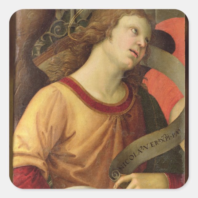 Angel Quadratischer Aufkleber (Vorderseite)