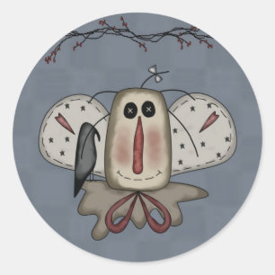 Angel Rag Doll & Crow Runder Aufkleber