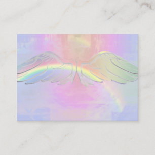 Angel Rainbow Light Sparkle Gold Card Visitenkarte