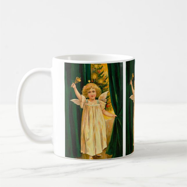 Angel ringing the bell for Christmas time Kaffeetasse (Links)