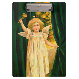 Angel ringing the bell for Christmas time Klemmbrett