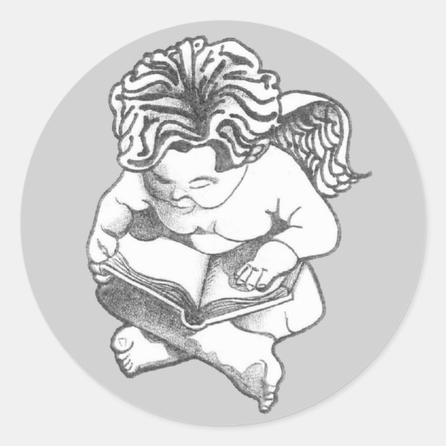 Angel Runder Aufkleber (Vorderseite)