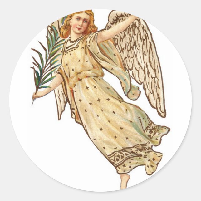 Angel Runder Aufkleber (Vorderseite)