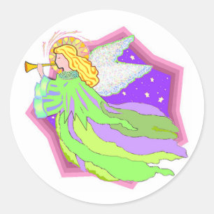 Angel Runder Aufkleber