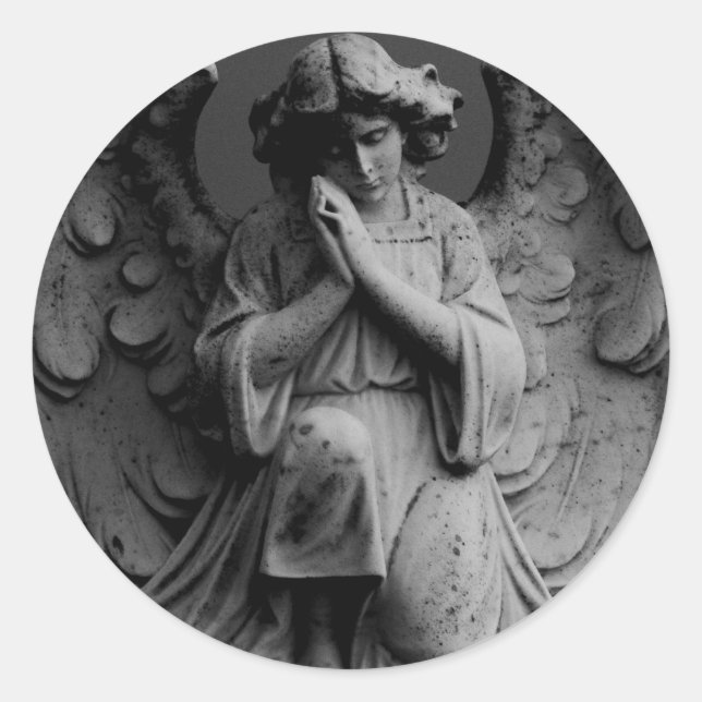 Angel Runder Aufkleber (Vorderseite)
