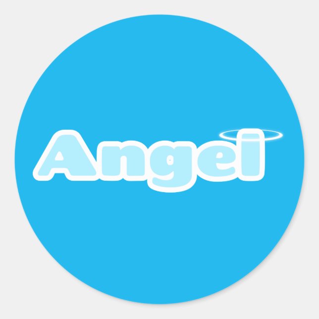 Angel Runder Aufkleber (Vorderseite)