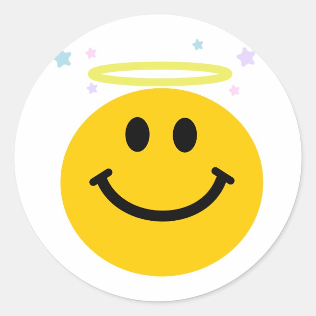 Angel Runder Aufkleber (Vorderseite)