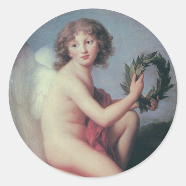 Angel Runder Aufkleber (Vorderseite)