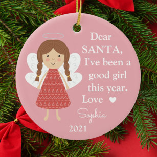 Angel Santa I war ein gutes Girl-Foto Weihnachten Keramik Ornament