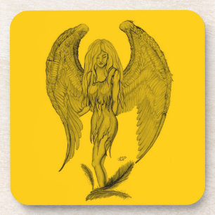Angel Schwarz-Gelb-Design Untersetzer