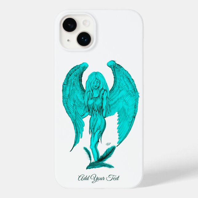 Angel , Schwarz und Grün Case-Mate iPhone Hülle (Rückseite)