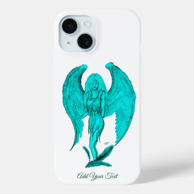 Angel , Schwarz und Grün Case-Mate iPhone Hülle (Rückseite)