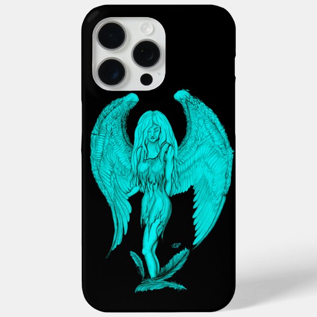 Angel , Schwarz und Grün Case-Mate iPhone Hülle (Rückseite)