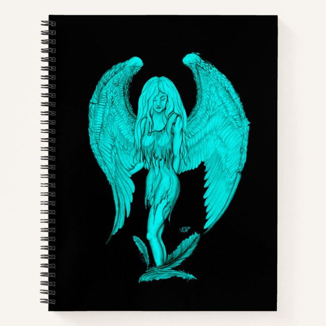 Angel , Schwarz und Grün Notizbuch (Vorderseite)
