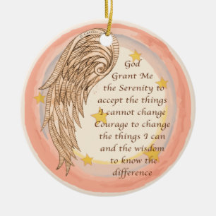 Angel Serenity Prayer Keramik Ornament