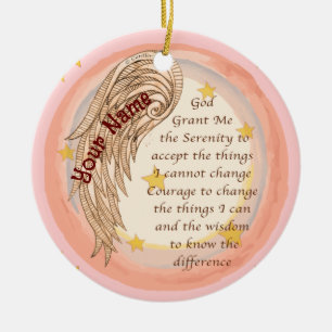 Angel Serenity Prayer Keramik Ornament