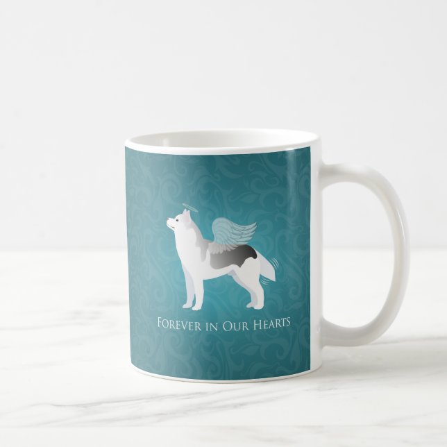 Angel Silver Siberian Husky Dog Pet Memorial Kaffeetasse (Rechts)