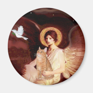 Angel sitzend - Orange Tabby SH Katze 46 Magnet