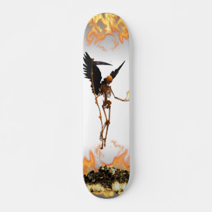 Angel Skeleton Demon Wings Flames Skateboard