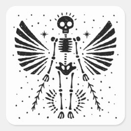 Angel skeleton Gothic Christmas Quadratischer Aufkleber