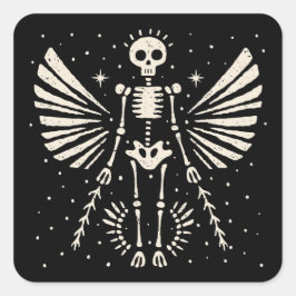 Angel skeleton Gothic Christmas Quadratischer Aufkleber