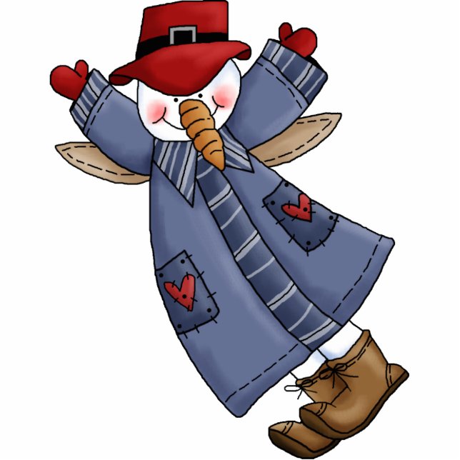 Angel Snowman Ornament Fotoskulptur Ornament (Vorne)