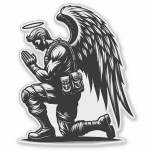 Angel Soldier Man Pracht Tintenbilderkunst Aufkleber