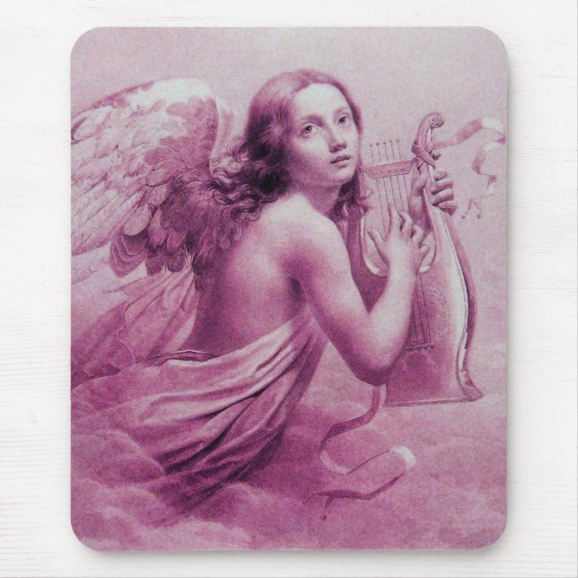 ANGEL SPIELEN LYRA ÜBER DEM KLOUDS Pink Mousepad (Vorne)