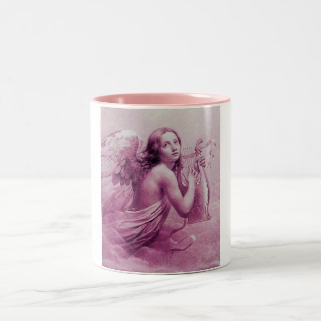 ANGEL SPIELEN LYRA ÜBER DEM KLOUDS Pink Zweifarbige Tasse (Mittel)