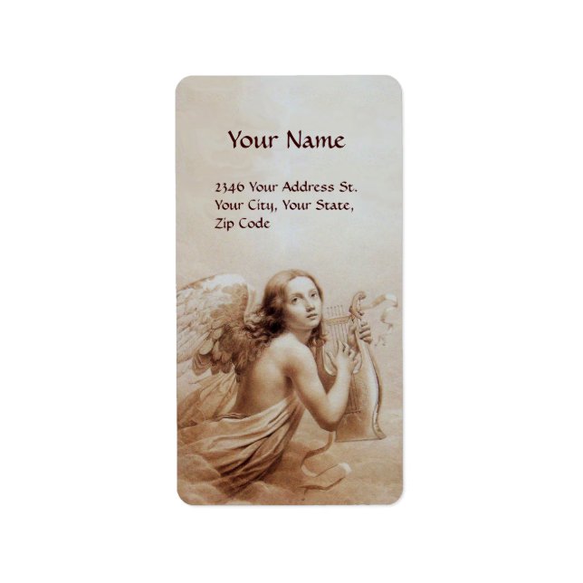 ANGEL SPIELEN LYRA ÜBER DIE KLOUDS ADRESSAUFKLEBER (Vorne)