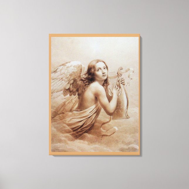 ANGEL SPIELEN LYRA ÜBER DIE KLOUDS LEINWANDDRUCK (Vorderseite)