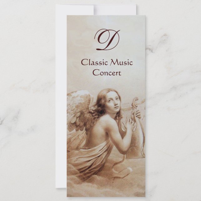 ANGEL SPIELEN LYRA ÜBER DIE KLOUDS, Monogramm Einladung (Vorderseite)