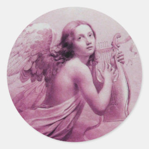 ANGEL SPIELEN LYRA ÜBER DIE KLOUDS RUNDER AUFKLEBER