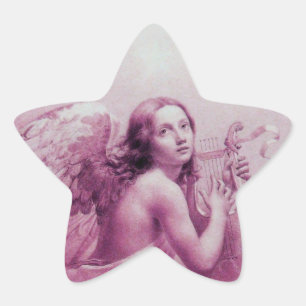ANGEL SPIELEN LYRA ÜBER DIE KLOUDS Stern-Aufkleber