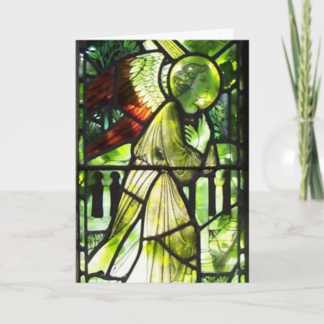 Angel Stached Glass Christmas Blesscard Feiertagskarte (Vorderseite)