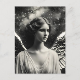 Angel Stars Black und White Postkarte
