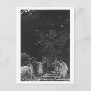 Angel Statue Alter Friedhof Postkartentext Postkarte
