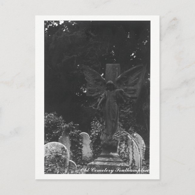 Angel Statue Alter Friedhof Postkartentext Postkarte (Vorderseite)