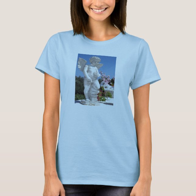 Angel Statue in Baby Blue T-Shirt (Vorderseite)