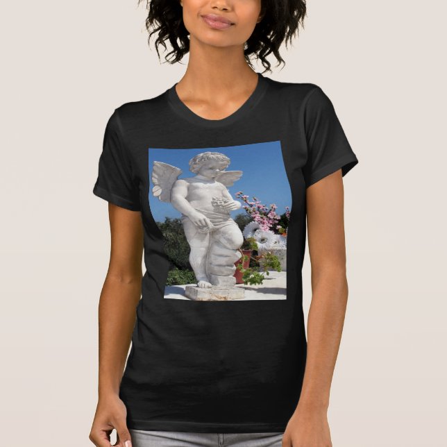 Angel-Statue in Schwarz T-Shirt (Vorderseite)