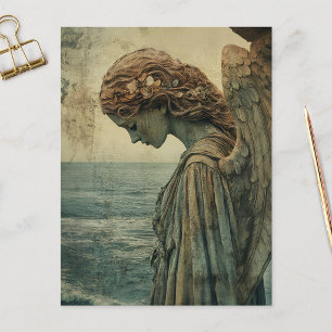 Angel Statue mit Patina Postkarte
