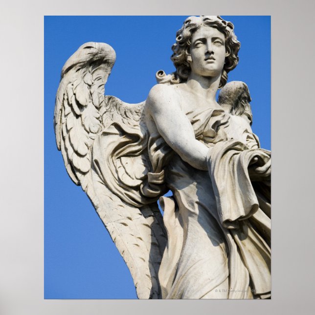 Angel statue Ponte Sant'Angelo, Rom, Italien Poster (Vorne)